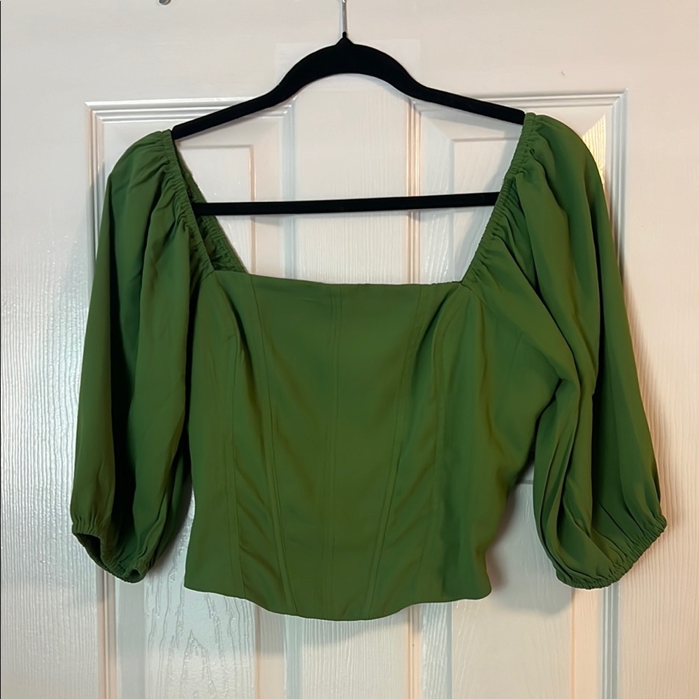 A&F Green Women's Corset-Style Top
